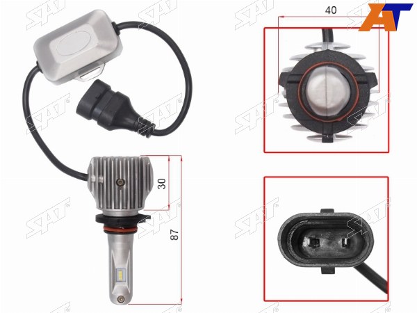 Комплект светодиодных ламп HB3(9005) 20W1800LM Canbus LED
