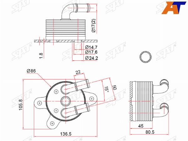Радиатор масляный АКПП MAZDA 3 13-MAZDA 6 12-CX-5 11-