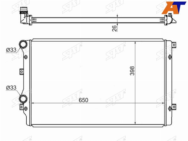 Радиатор Audi A3 03-13  Skoda Octavia 04-13  Volkswagen Golf 03-16  Jetta 05-19  Passat 05-15