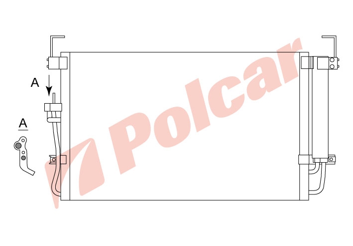 4012K8C1 ELANTRA 00-07  РАДИАТОР КОНДИЦИОНЕРА 610X365X18