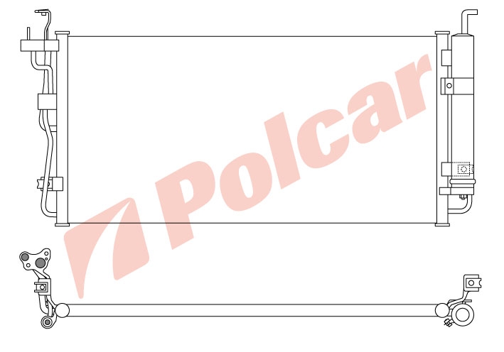 4025K8C2 SONATA 11.01-09 РАДИАТОР КОНДИЦИОНЕРА С ОСУШИТЕЛЕМ  700X335