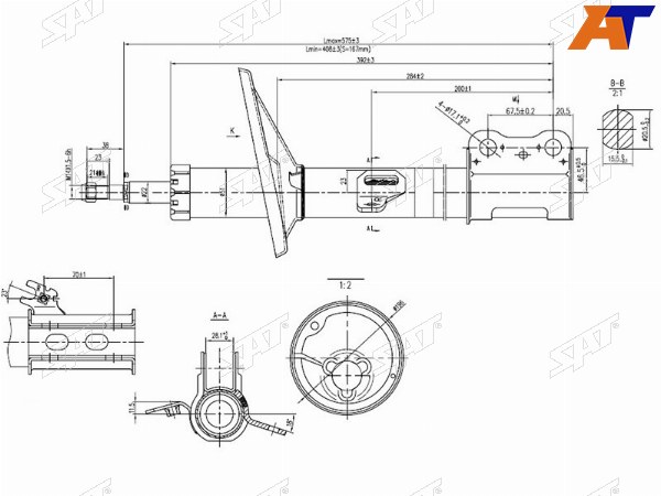Стойка передняя TOYOTA HARRIERLEXUS RX300 97-03 RH