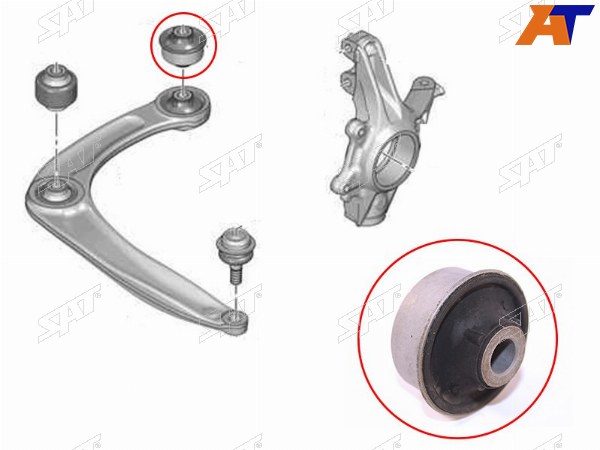 Сайлентблок переднего рычага задний PEUGEOT 307 01-08308 07-13206 98-10CITROEN C4 04-11