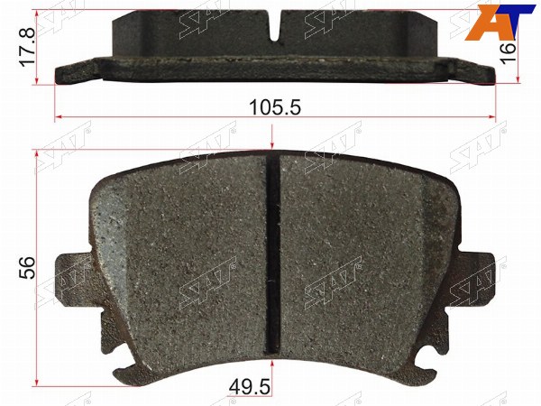 Колодки тормозные зад VAG A3S3 04-13OCTAVIA 04-13SUPERB 08-15YETI 10-13HAVAL F7Fx7