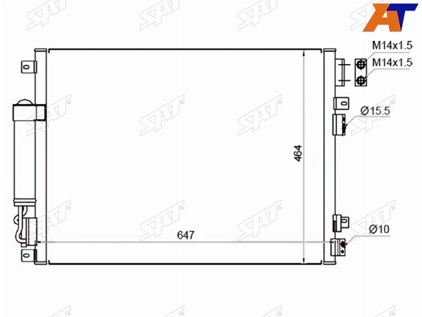 Радиатор кондиционера Chrysler 300C 04-  Dodge Challenger 08-  Charger 05-10  Magnum 03-08