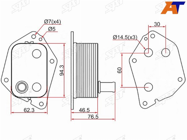 Радиатор масляный HYUNDAI ELANTRA 06-10ELANTRA 10-i30 12-I40 11-ix35 09-TUCSON 15-KIA CEED 07-
