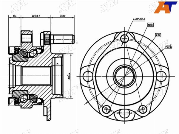 Ступичный узел перед NISSAN WINGROAD 12ADEXPERTTIIDACUBE