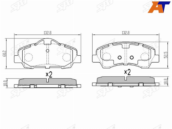 Колодки тормозные перед CITROEN C-ELYSEE 12-C4 CACTUS 14-PEUGEOT 301 13-308 13-308 SW 14-