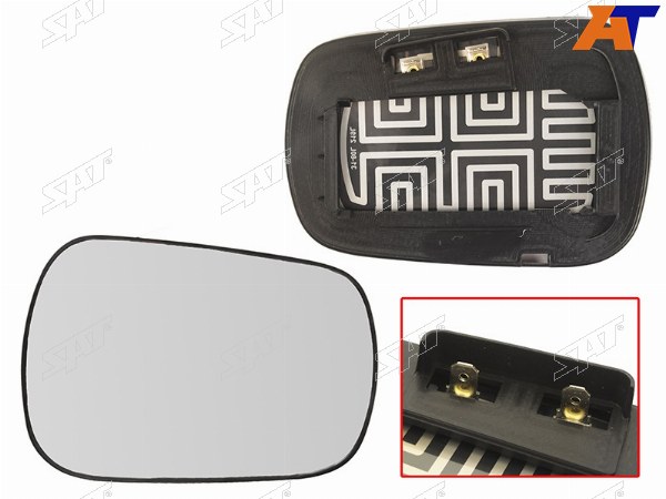 Полотно зеркала FORD FIESTA 01-05FUSION 02-05 RH сферическое с обогревом