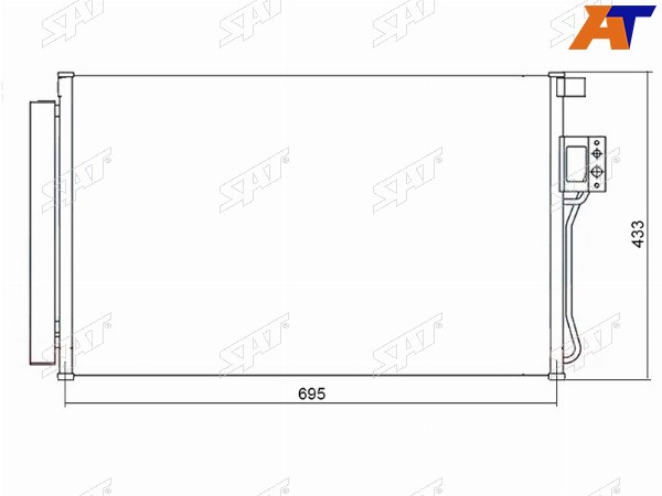 Радиатор кондиционера Hyundai Santa Fe 05-12  Kia Sorento 09-13