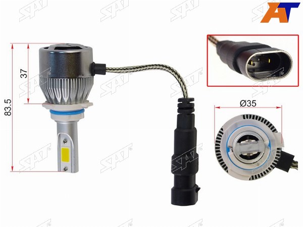 Комплект светодиодных ламп LED HB4(9006) 36W3800LM