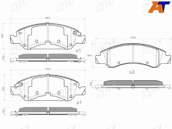 Колодки тормозные перед CADILLAC ESCALADE 06-CHEVROLET TAHOE 06-
