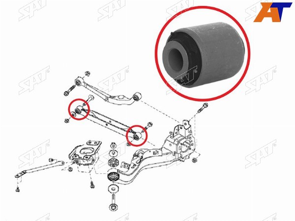 Сайлентблок заднего нижнего поперечного рычага NISSAN QASHQAI 06-QASHQAI 2+ 08-X-TRAIL 07-RENAULT