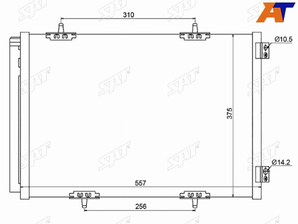Радиатор кондиционера Citroen C3 01-16  C2 03-07  C3 Picasso 09-16  DS3 09-21  Peugeot 1007 05-0