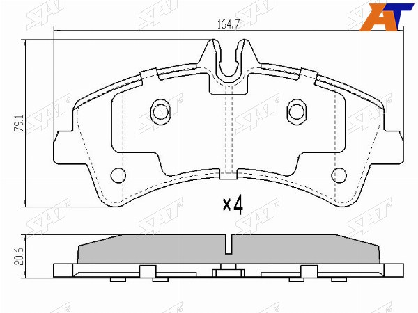 Колодки тормозные зад MERCEDES SPRINTER 06- 46-T