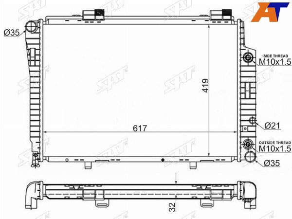 Радиатор Mercedes-Benz C-Class 93-01  E-Class 95-03  CLK-Class 97-02  SLK-Class 96-04