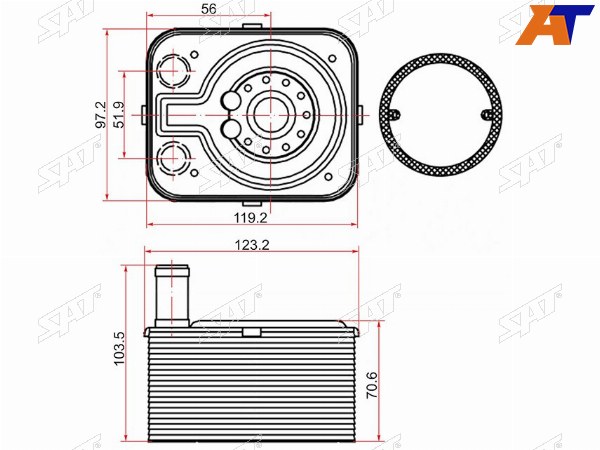 Радиатор масляный AUDI A3 03-A4 00-A5 07-Q7 07-SKODA FABIA 99-OCTAVIA 04-VOLKSWAGEN GOLF 03-P