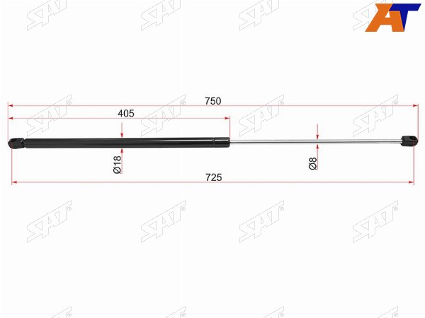 Амортизатор капота VOLVO C30 06-C70 II 06-S40 II04-V50 04-