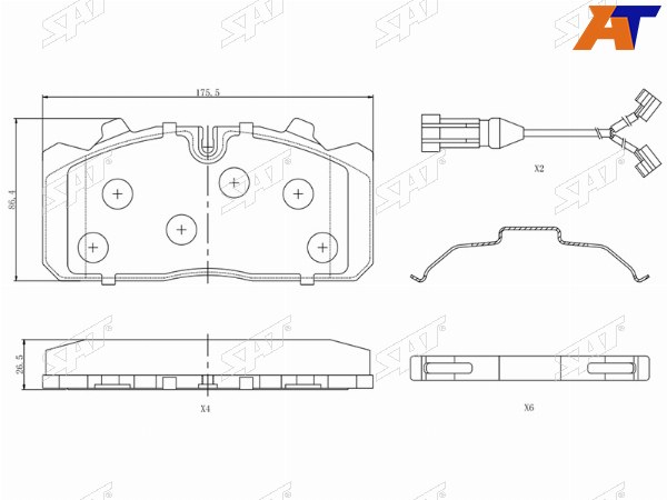 Колодки тормозные перед ГАЗ GAZELLE NEXT (система Wabco PA с датчиками)