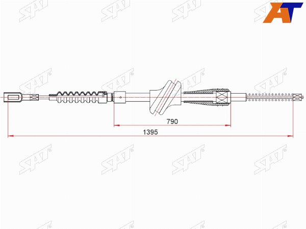 Трос ручного тормоза AUDI 100 RHLH 83-87