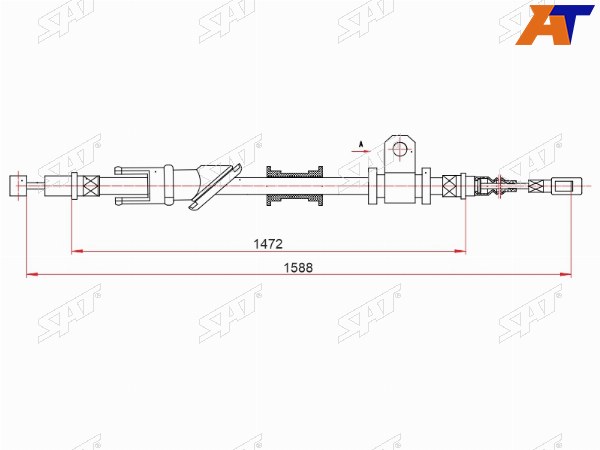 Трос ручного тормоза MITSUBISHI CARISMA LANCER VI RH 96-06