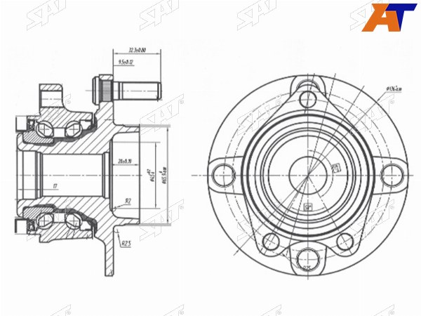 Ступичный узел перед NISSAN NV200NV200 VANETTE 10- (в сборе)