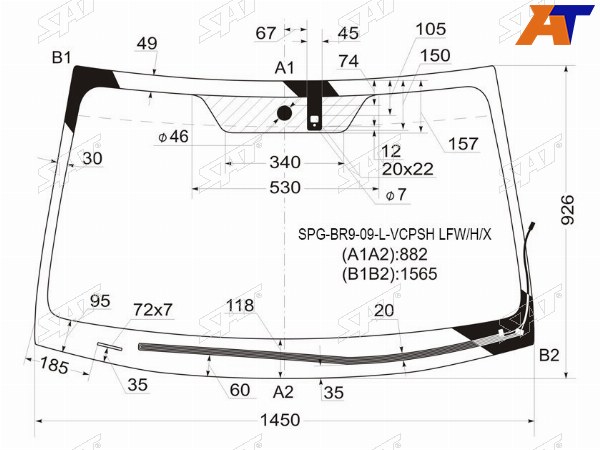 Стекло лобовое (Обогрев щеток Датчик дождя) Subaru Legacy 09-15  Legacy B4 09-14