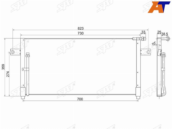 Радиатор кондиционера Nissan Patrol 87-97  Safari 87-97