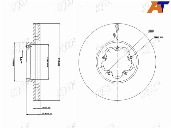 Диск тормозной Ford Transit 06-14