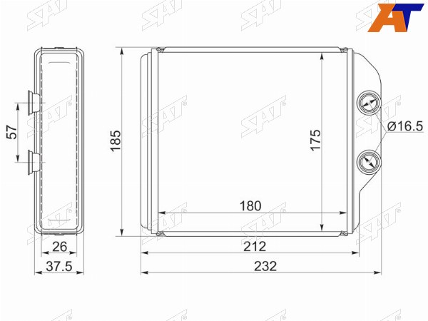 Радиатор отопителя салона TOYOTA CORONACARINACALDINA 92-02 T21IPSUMGAIA XM1 96-01 толщина 26