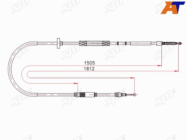 Трос ручного тормоза AUDI A4 95-02