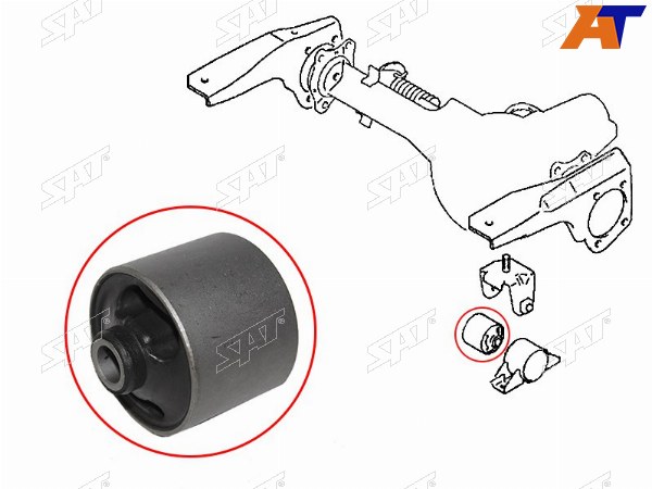 Сайлентблок передней подушки дифференциала MMC DELICA 89-99L200 96-07CHELLENGERPAJERO SPORT 96-06