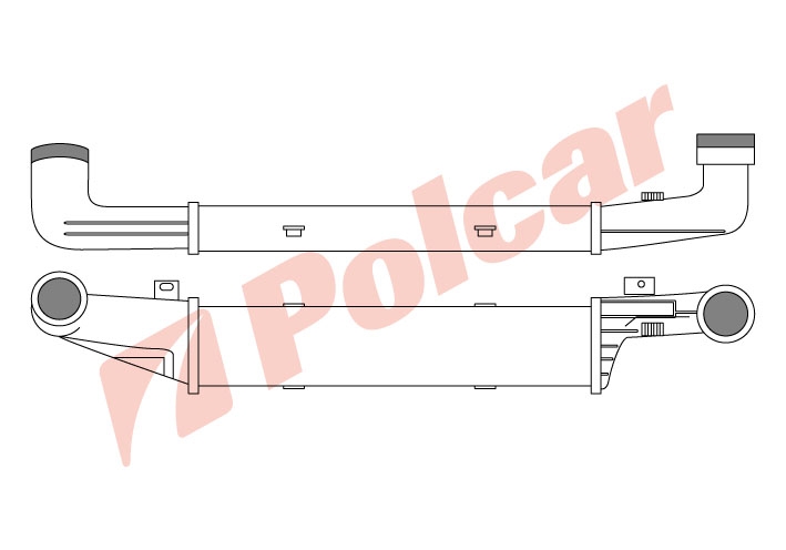 5015J8-2 РАДИАТОР ИНТЕРКУЛЕРА  560 x 115 x 53 mm