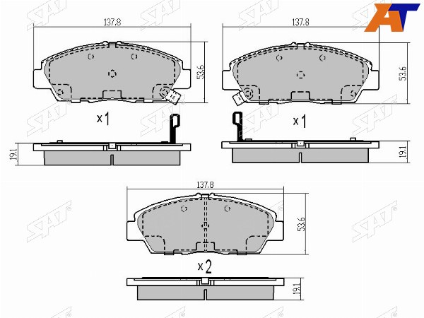 Колодки тормозные перед HONDA ACCORD CC7CGCF