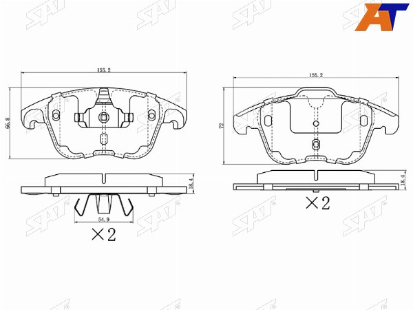 Колодки тормозные перед CITROEN  C4 PICASSO 06-13 PEUGEOT 3008 11-165008 09-17 OPEL CORSA F 19-