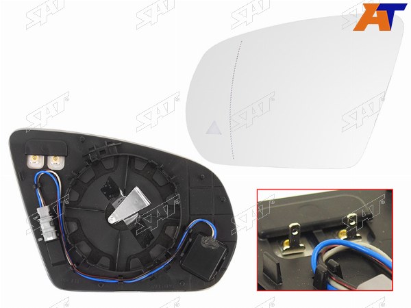 Полотно зеркала MERCEDES W213 16-W222 13- LH асферическое с обогревом, мёртвая зона (пр-во Тайвань