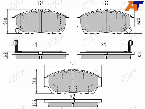 Колодки тормозные перед HONDA INTEGRA CD12 93-01