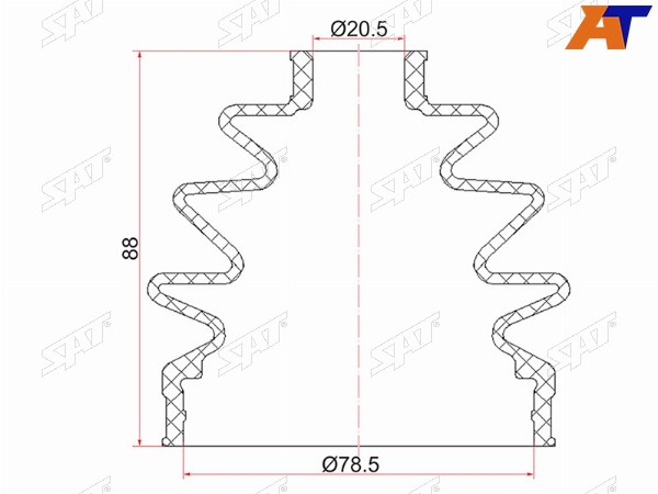 Пыльник шруса наружный NISSAN BLUEBIRD SYLPHY QNG10 00-05ALMERA N15 95-00 (2 хомута.резина)