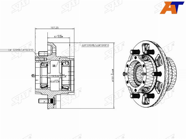 Ступица перед TOYOTA LAND CRUISER 80 92-