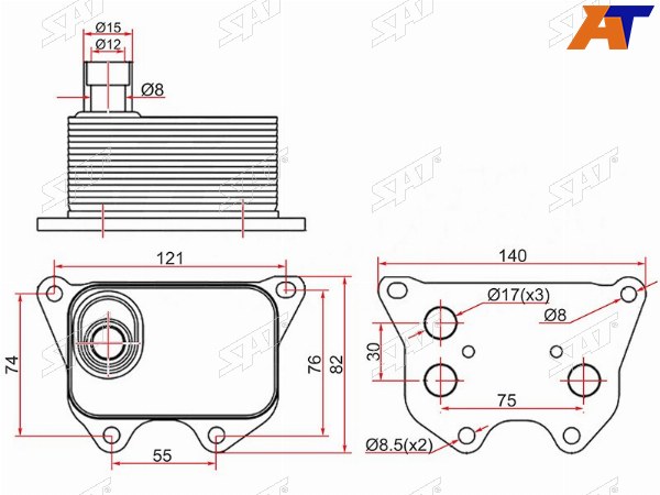 Радиатор масляный AUDI A3 03-A4 07-A5 07-A6 11-Q3 11-Q5 08-SKODA OCTAVIA 04-VOLKSWAGEN AMAROK