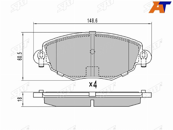 Колодки тормозные перед FORD TRANSIT 02-06MONDEO 00-07