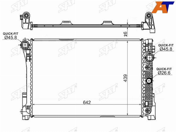 Радиатор Mercedes-Benz C-Class 07-15  E-Class 09-17  GLK-Class 08-15