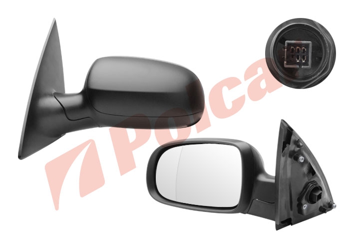 5556515M CORSA 2001- ЗЕРКАЛО ЛЕВОЕ ЭЛЕКТРИКА С ОБОГРЕВОМ ЧЕРНОЕ