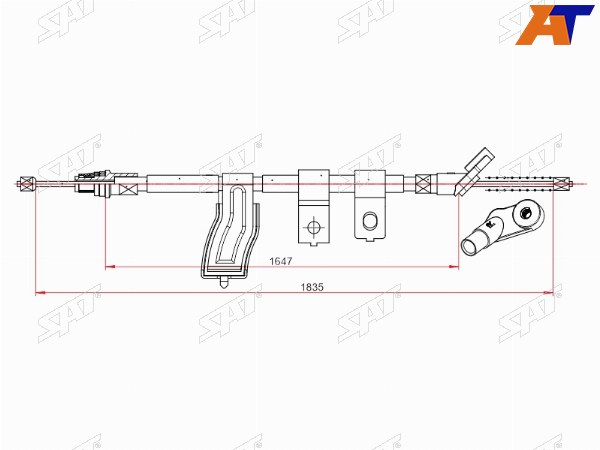 Трос ручного тормоза NISSAN QASHQAI+2 RH 07-13