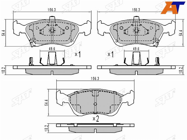 Колодки тормозные перед TOYOTA AVENSIS T220 97-03