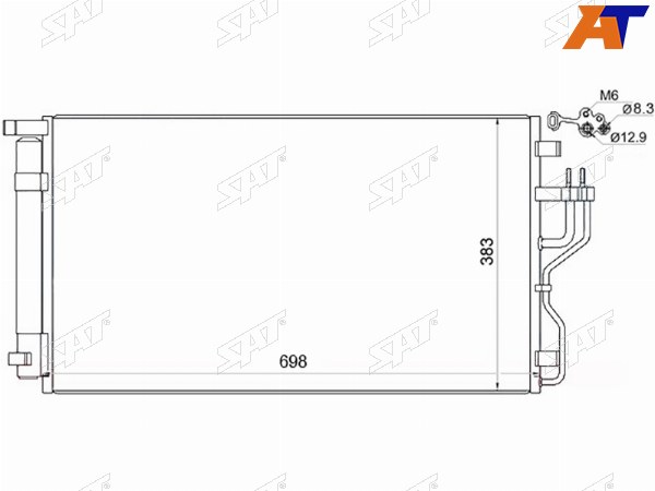 Радиатор кондиционера Hyundai ix35 09-15  Tucson 09-15  Kia Sportage 10-16