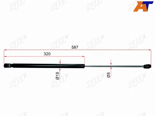 Амортизатор крышки багажника MAZDA 2DEMIO DY 02-07