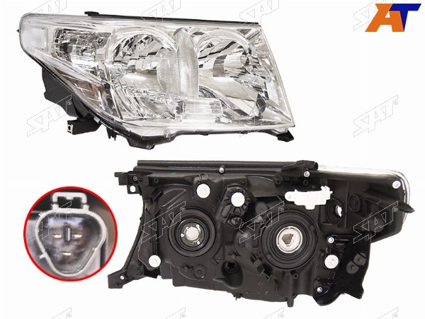Фара TOYOTA LAND CRUISER 200 07-11 RH галоген, с электрокорректором (Евросвет)