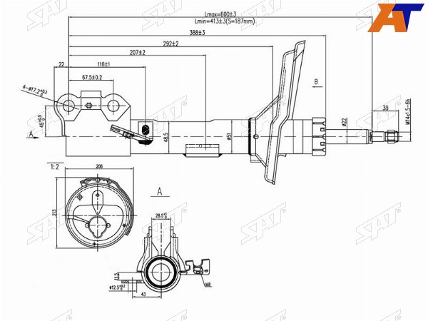 Стойка передняя TOYOTA HARRIERKLUGERHIGHLANDERLEXUS RX330350400 03-09 RH