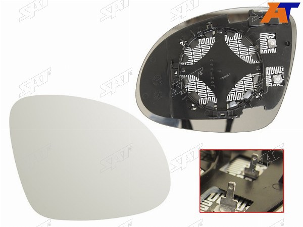 Полотно зеркала VW TIGUAN 07-16SKODA YETI 09-18 RH асферическое с обогревом
